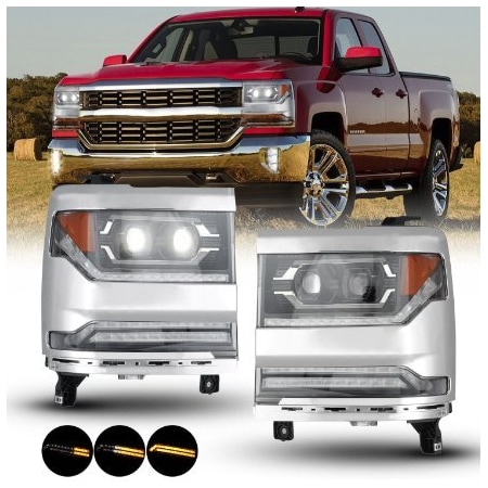 Renegade Dual Projectorsled Head Light Withled Sequential Turn Signal Set CHRNG0673C-GBC-SQ